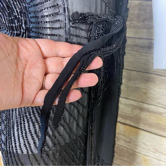 Antique Authentic black beaded 1920s flapper dress size S - Picture 7 of 16